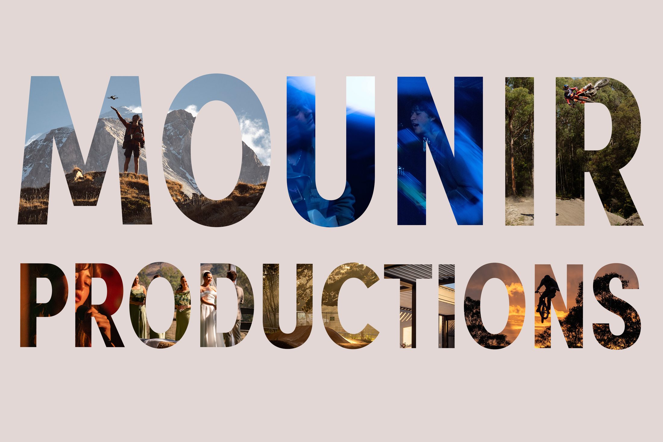 Mounir Productions, double exposure logo built from Moon's own footage